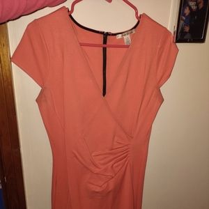 Kenneth Cole coral fitted dress